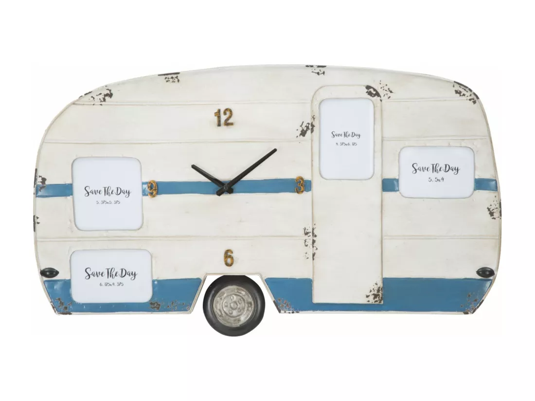 Horloge murale en métal blanc Ø cm 79x3,5x46,5