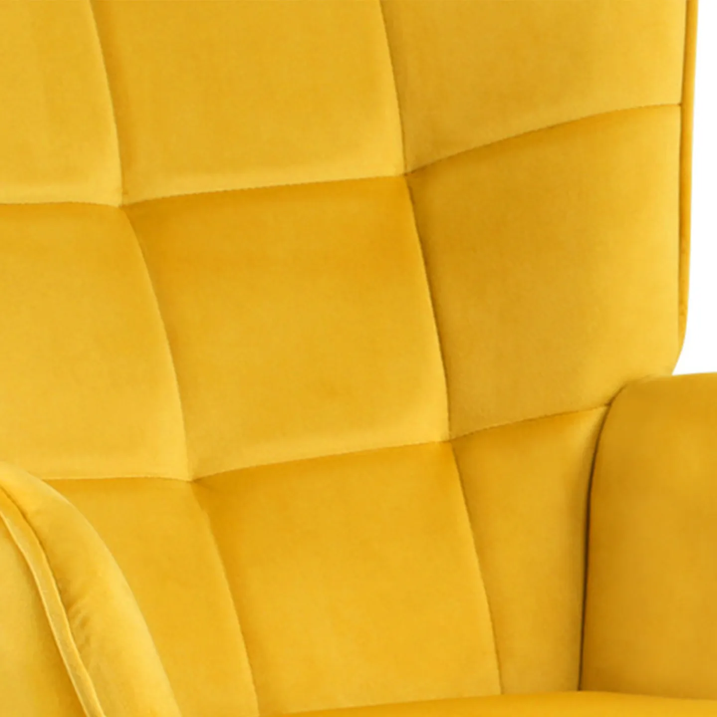 Fauteuil scandinave ANIA avec repose pieds velours jaune