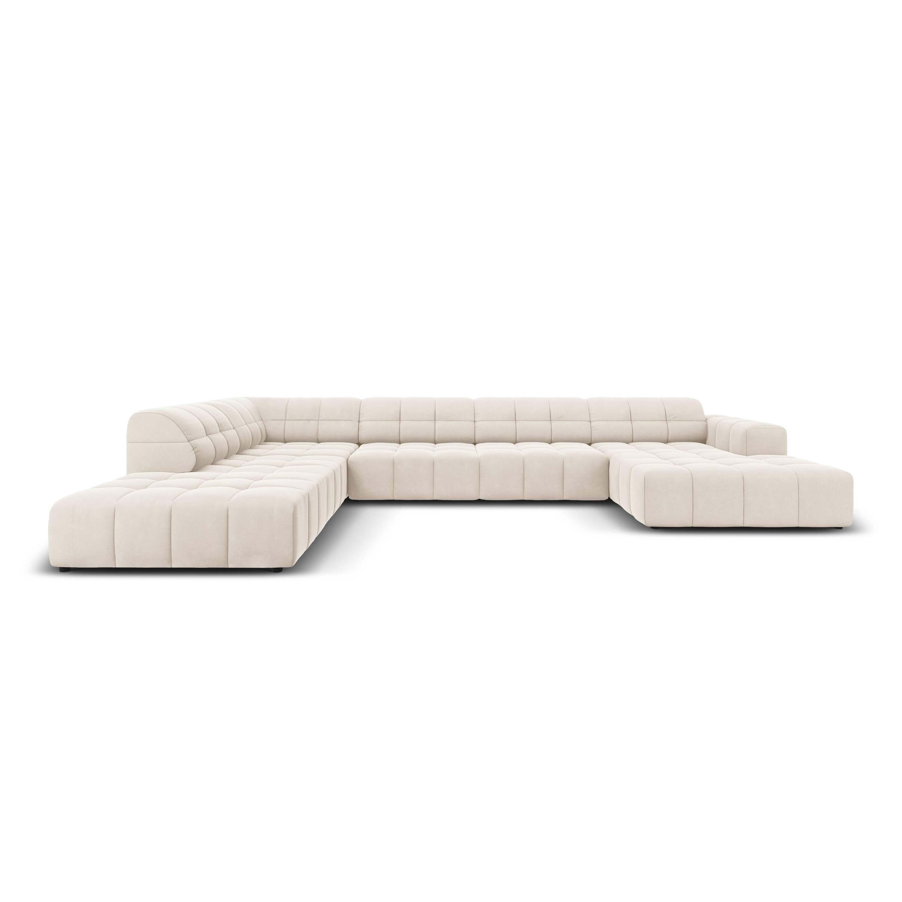 Cosmopolitan Design Chicago U-bank - Hoek Links - Velvet - CrÃ¨me