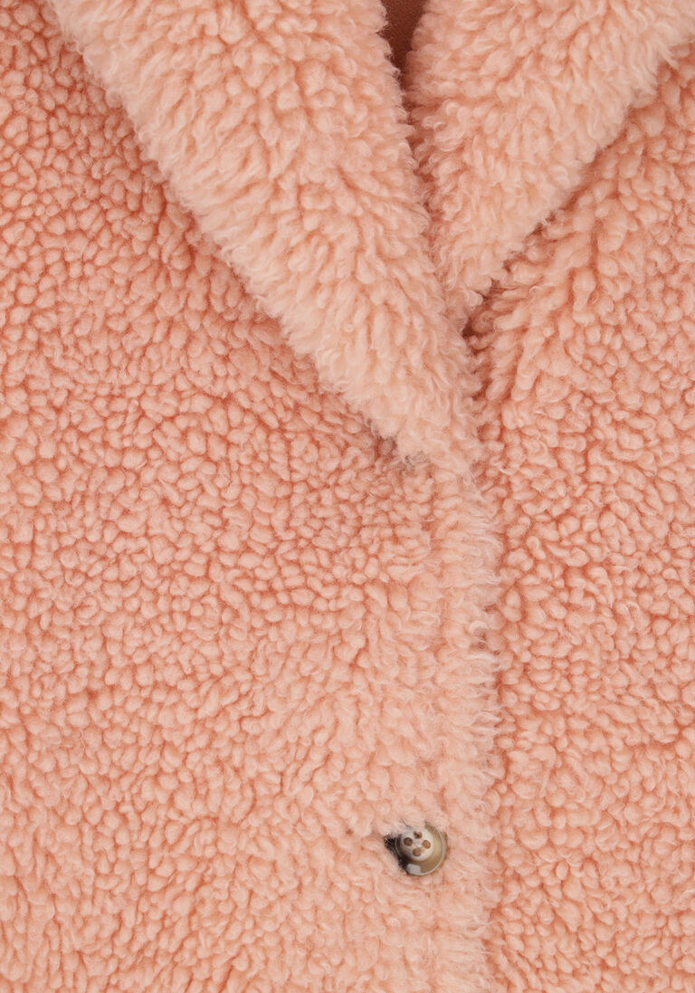 BEAUMONT roze beaumont teddy jas reversible curly lammy coat