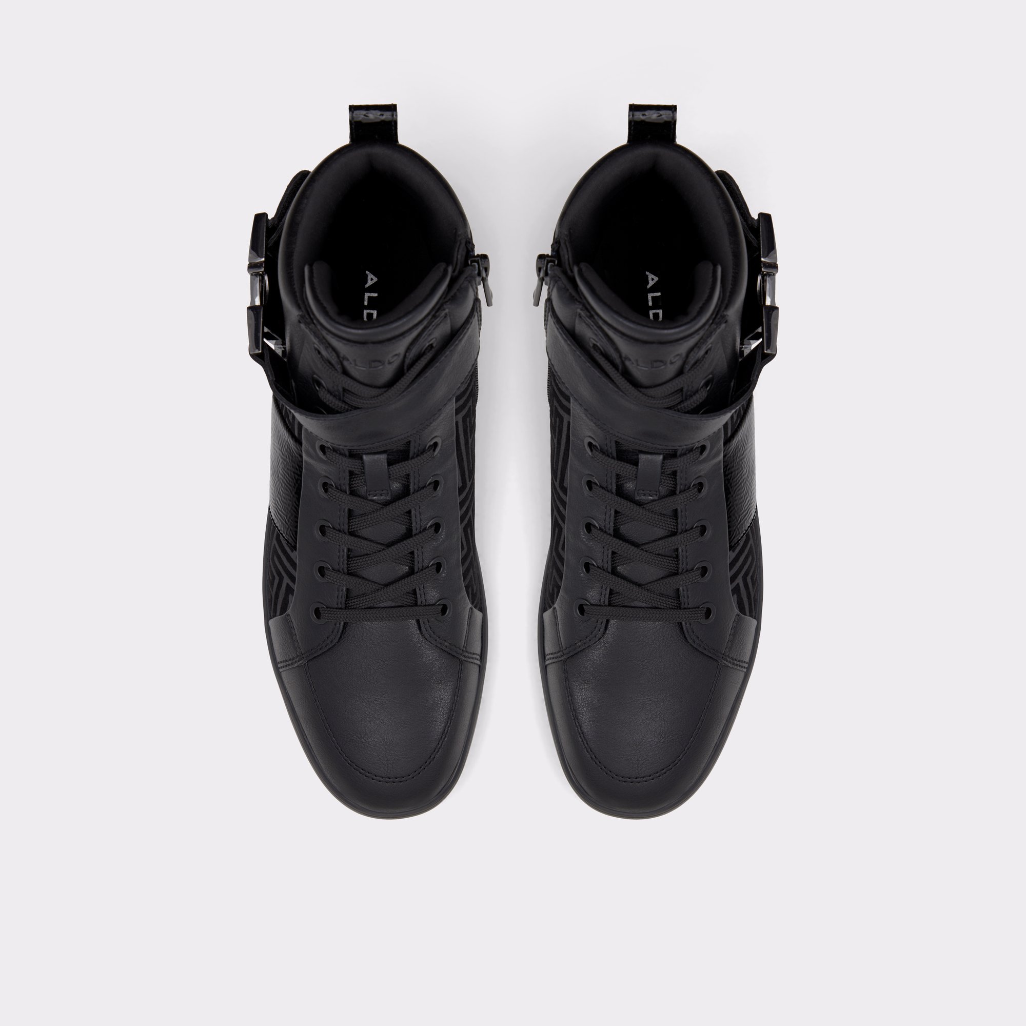 Brauerr Black Synthetic Mixed Material Men High top