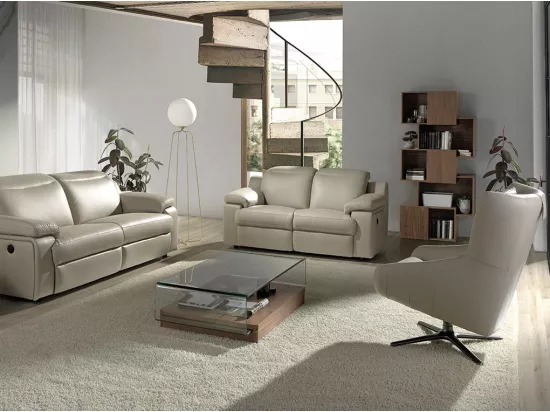 Fauteuil pivotant en cuir gris 5090 ANGEL CERDA