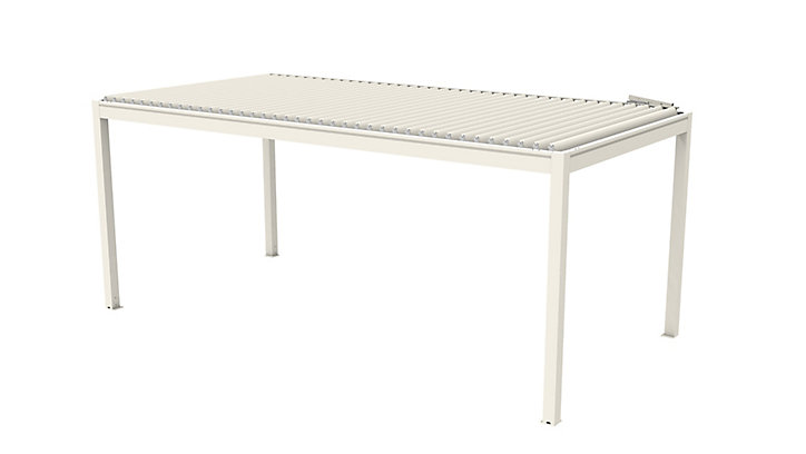 Pergola bioclimatique autoportante motorisée aluminium Oviedo blanc 6 x 3 m