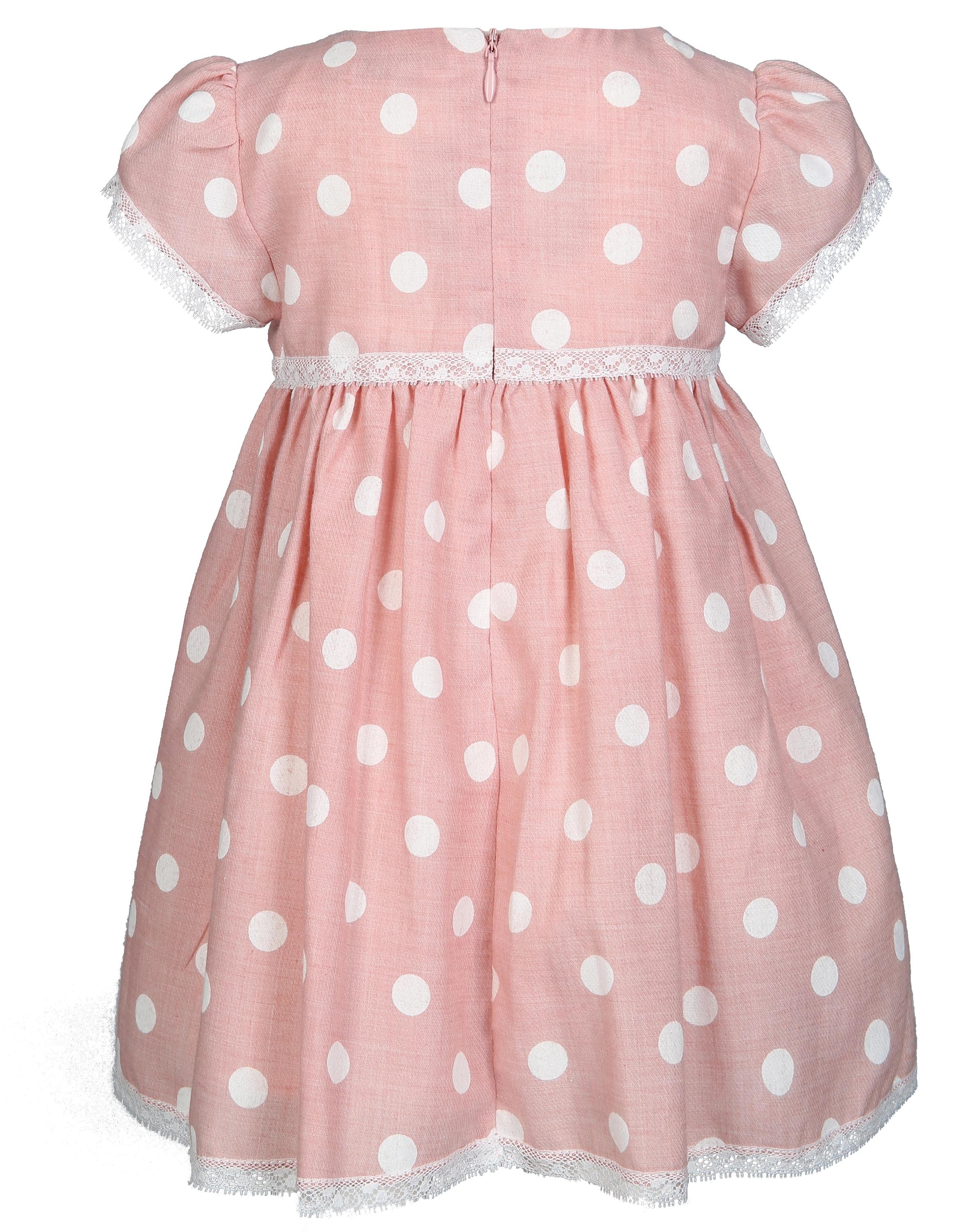 Kurzarmkleid BIG DOTS in rosé