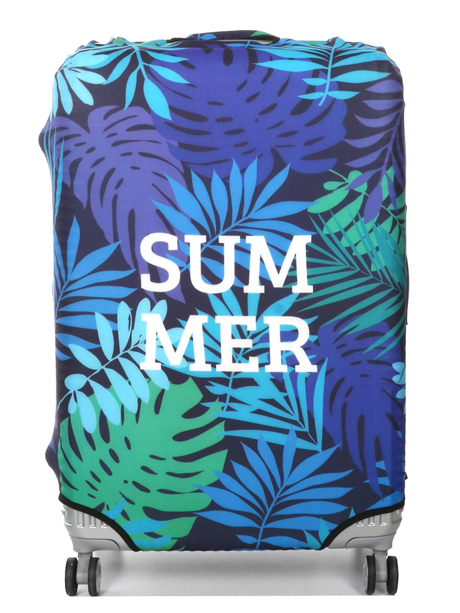 Housse de valise Periea Green and Blue Palm Leaves L