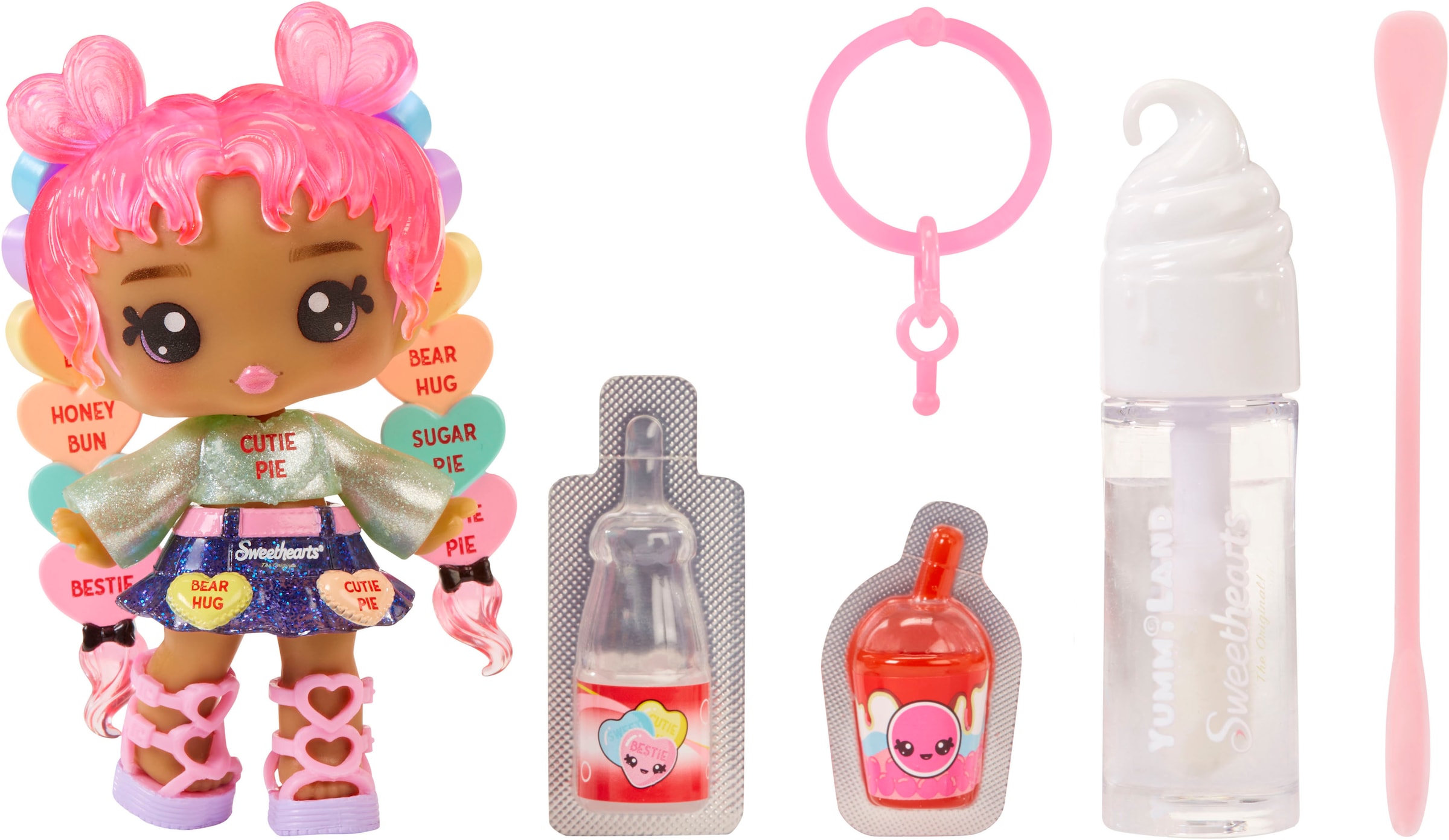 YUMMILAND Minipuppe »Yummiland Sweet Lip Gloss-Lily Hearts« inklusive Schlüsselanhänger