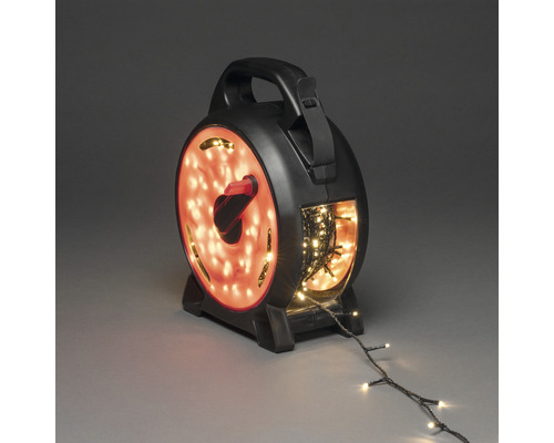 Compactlights lichtsnoer inclusief kabelhaspel Konstsmide 13,18 m + 10 m aansluitdraad 600 LED's warm wit licht