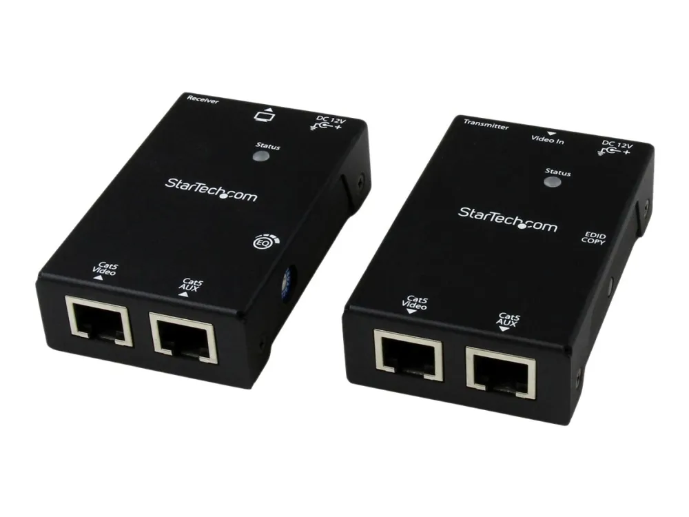StarTech.com HDMI Over CAT5e / CAT6 Extender with Power Over Cable - 165 ft (50m) HDMI Video/Audio Over Dual Ethernet Cable Extender (ST121SHD50) - Video/audio ekspander - over CAT 5e/6 - op til 50 m - for P/N: ST128HDMI2, SVA12M2NEUA, SVA12M5NA, VID