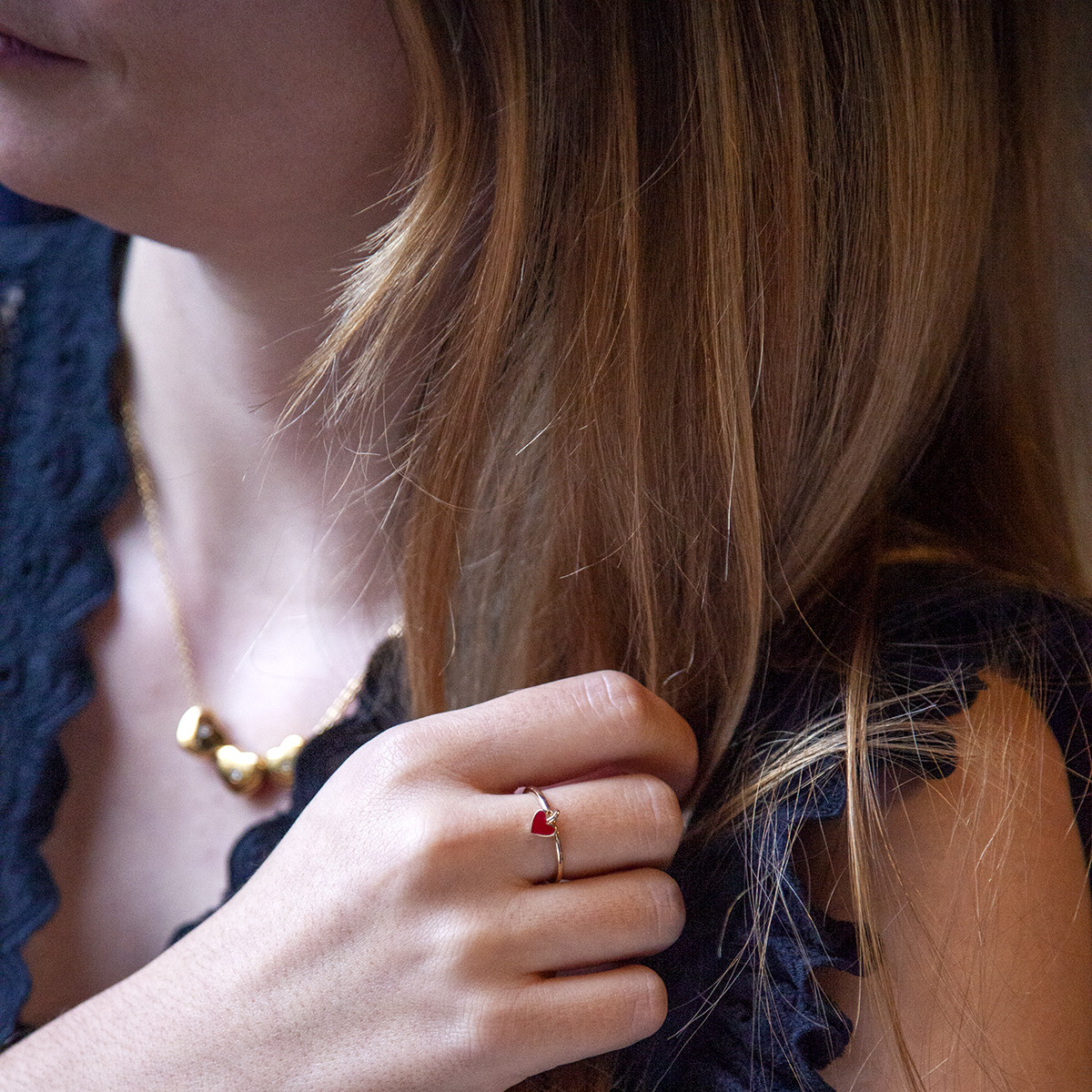 Bague plaqué or laque
