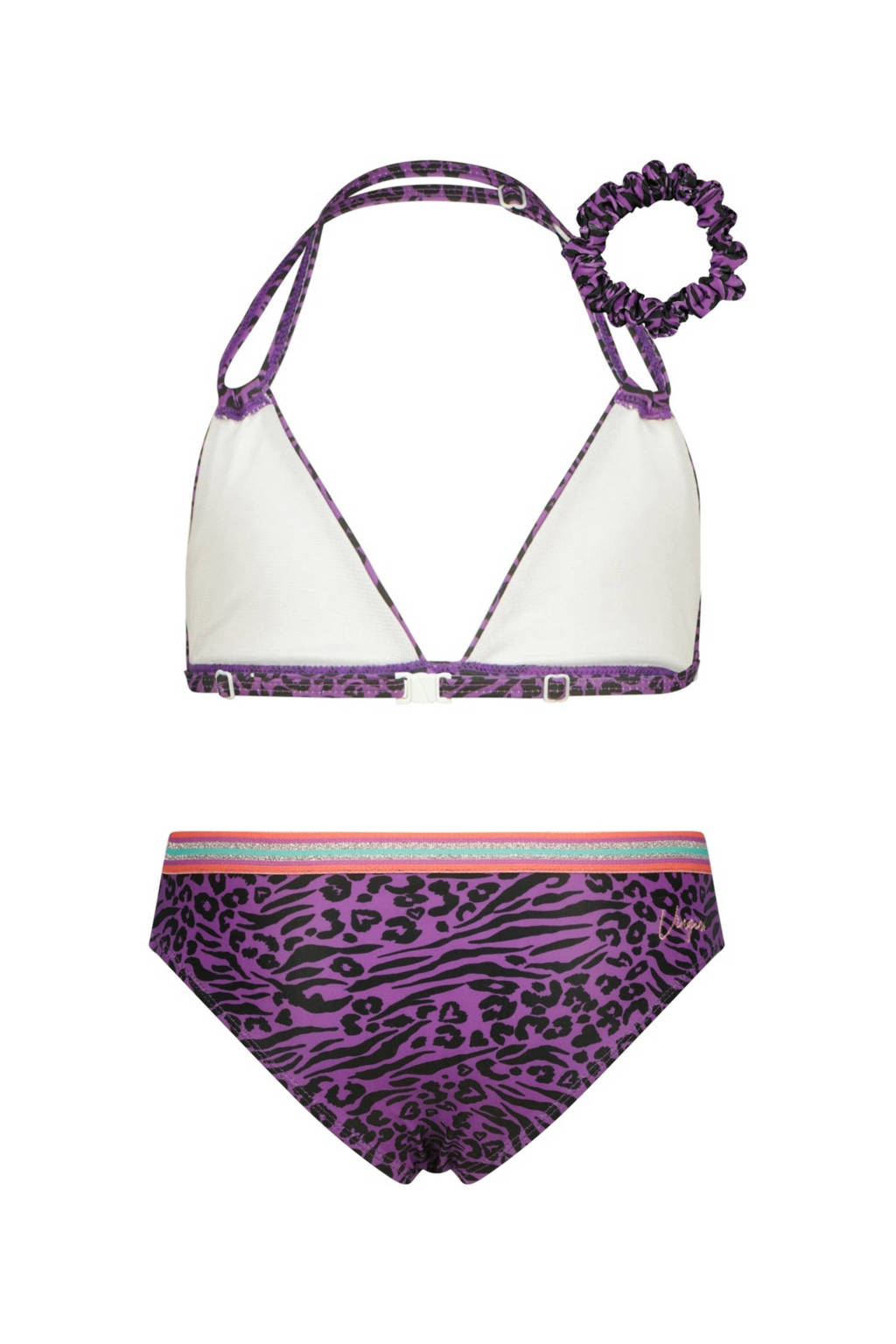 halter bikini Zabrina met scrunchie paars