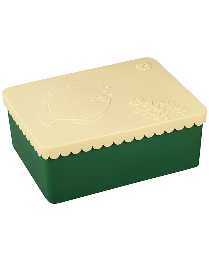Brotdose SEA LIFE mit 3 Fächern in beige/dunkelgrün