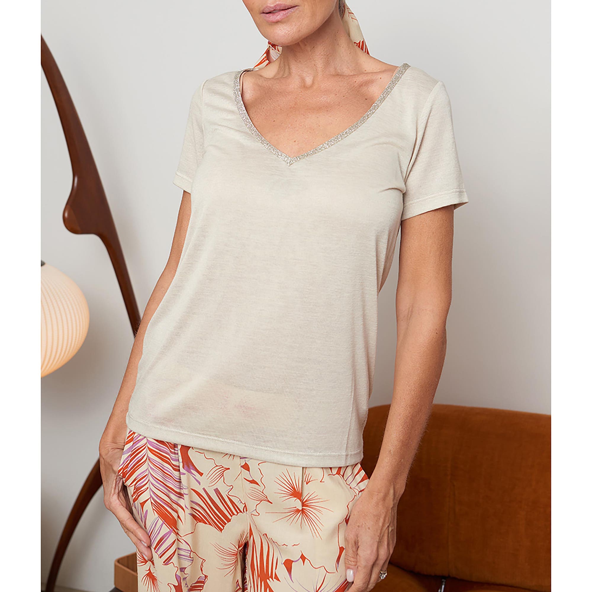 T-shirt Femme beige