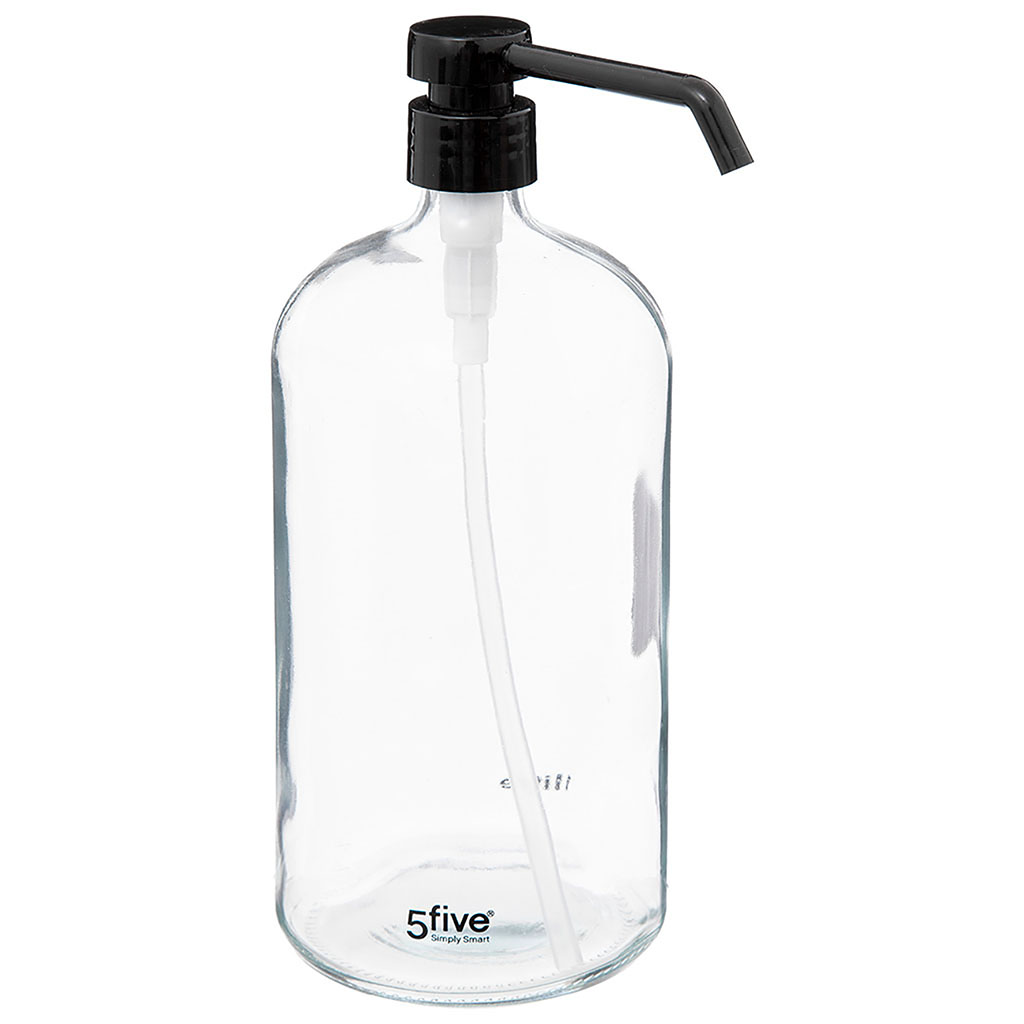 Distributeur de savon verre transparent 1L
