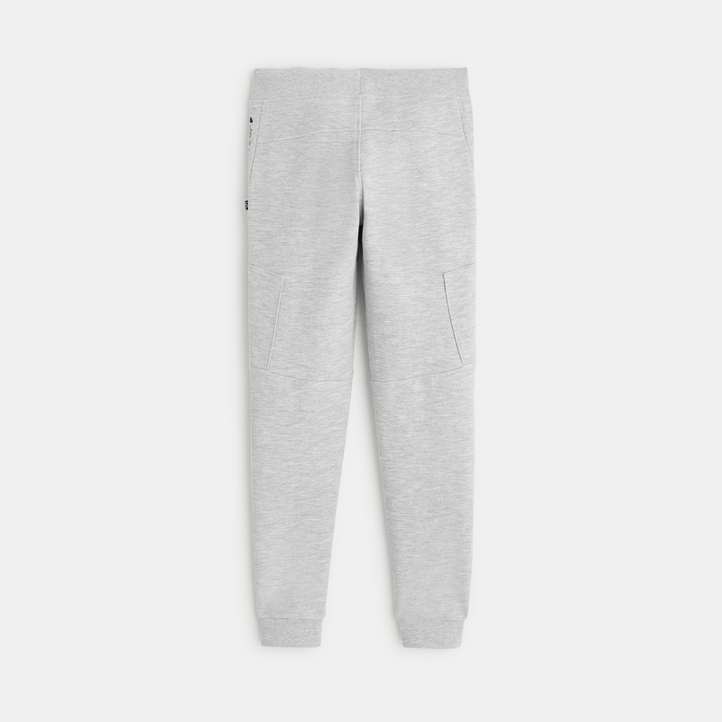 Pantalon de jogging molleton poches zippées gris garçon