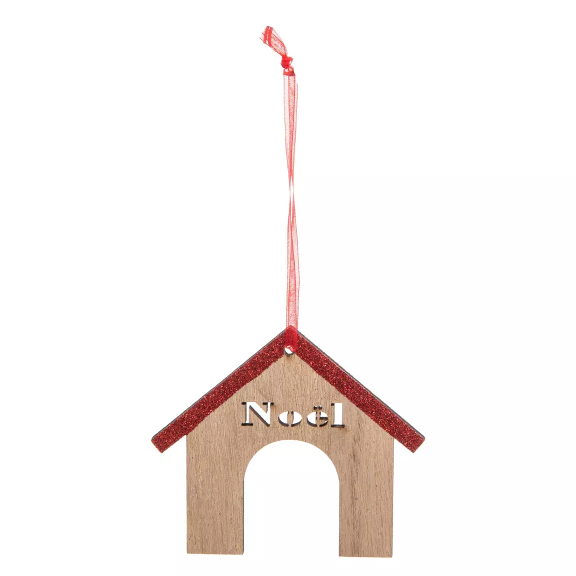 Lot de 4 Chiens à suspendre (H10 cm) Christmas Rouge
