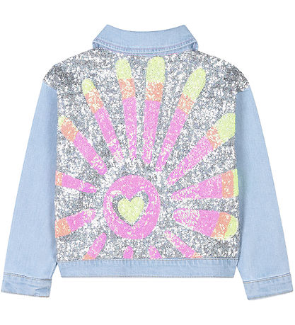 Billieblush Jeansjacke - Double Stone/Bleach m. Pailletten