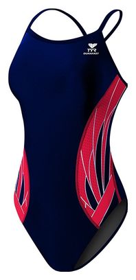 Maillot de Bain de Natation Femme une pièce TYR Phoenix Diamondfit Bleu / Rouge