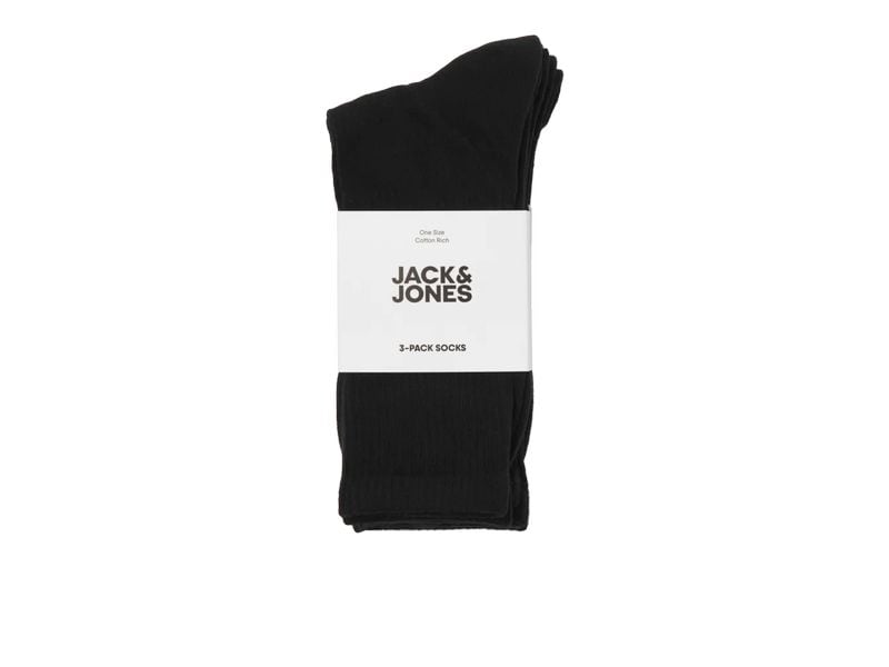 JACK&JONES Sportsocken 3-er Pack, Schwarz Herren Tennis Socken