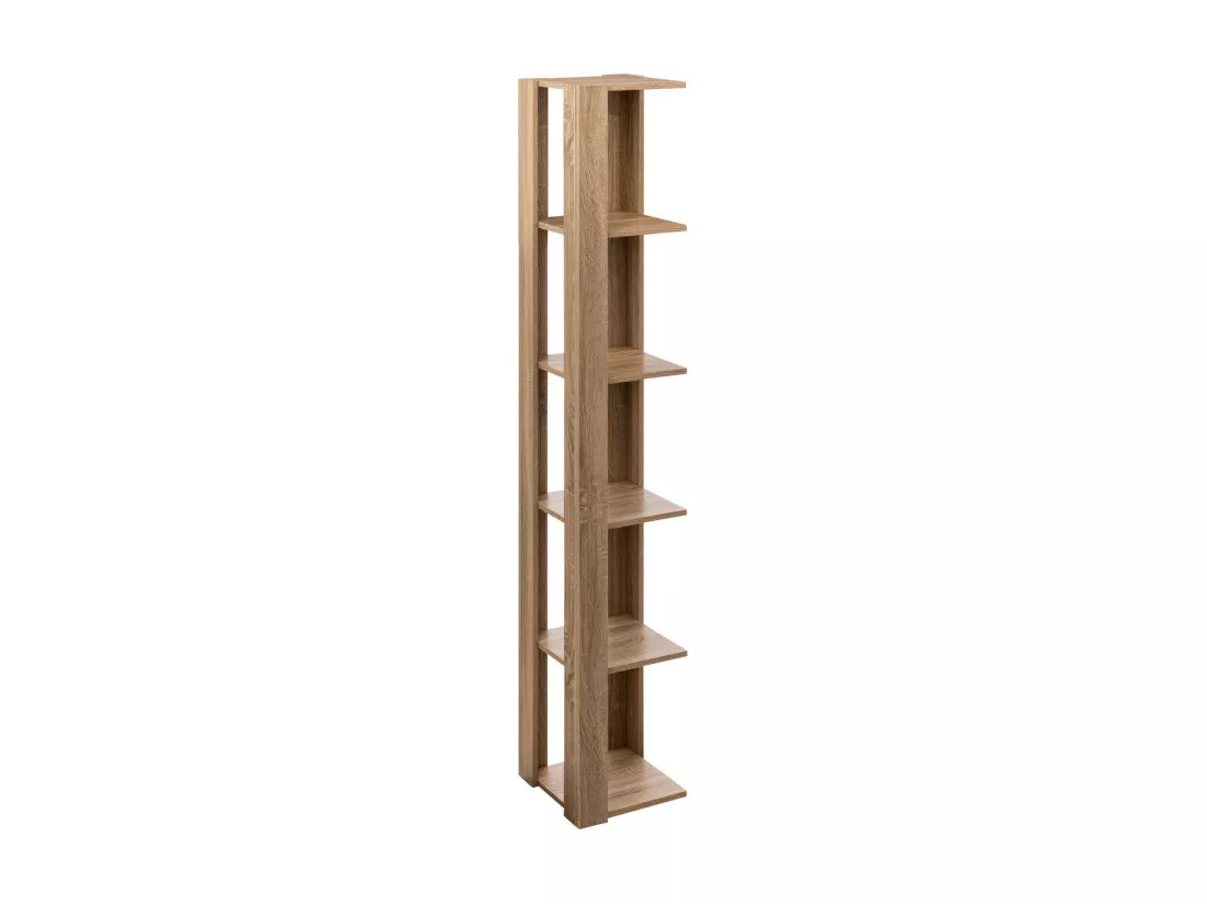 Étagère Colonne d'angle 5 niveaux Effet chêne naturel H 179 cm