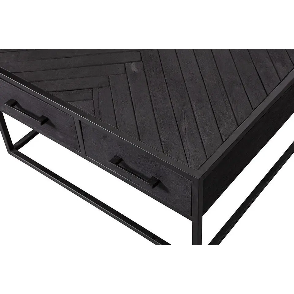 Mangohoutonline - Salontafel Sienna Square Rechthoekig - Zwart - Mahom