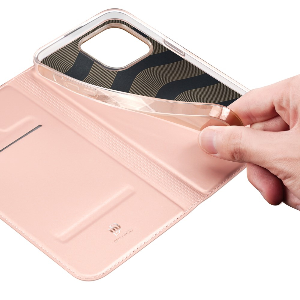 iPhone 15 Pro Max Wallet Cover Leder Tasche - Roségold