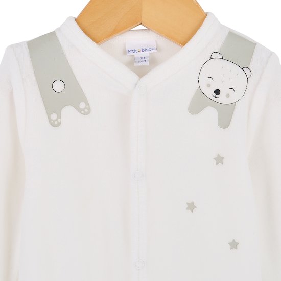 Noël Pyjama naissance velours   neige        de               P'tit bisou