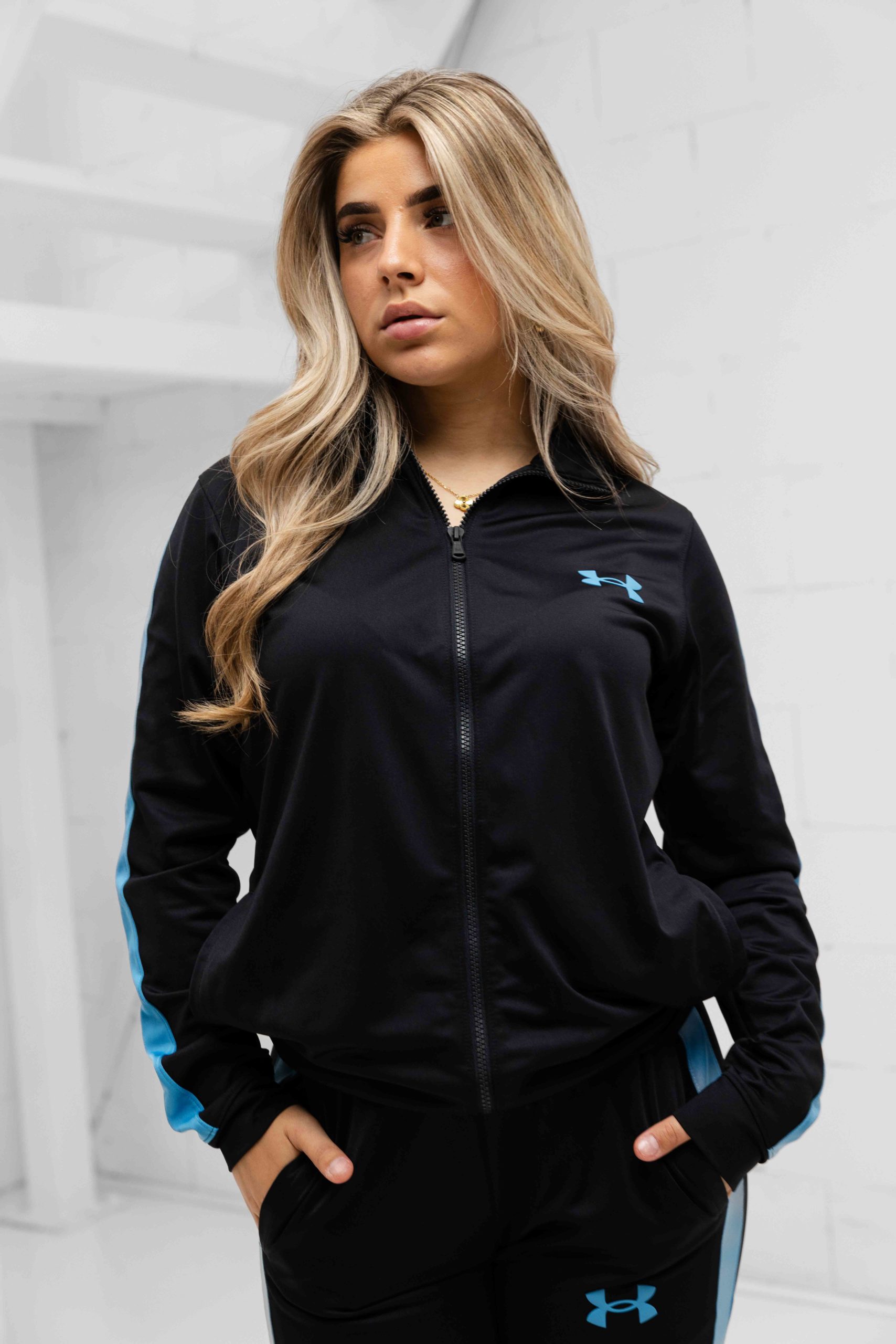 Under Armour Rival Knit Trainingspak Dames Zwart/Blauw