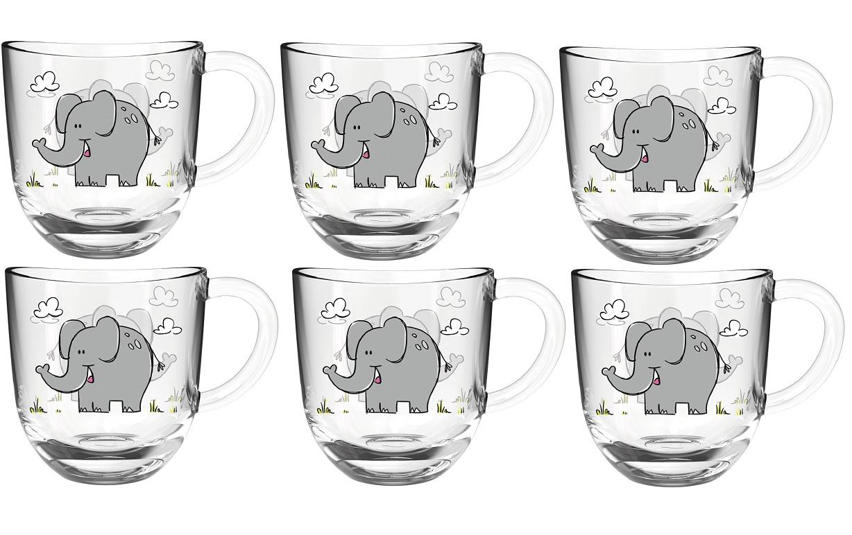 Kindertasse Elefant 6-teiligTassen Set mit Elefanten Motiv