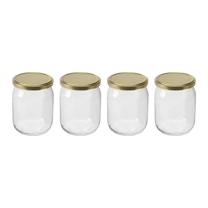 Glasskrukker med skrulokk 4-pk 0,5 l