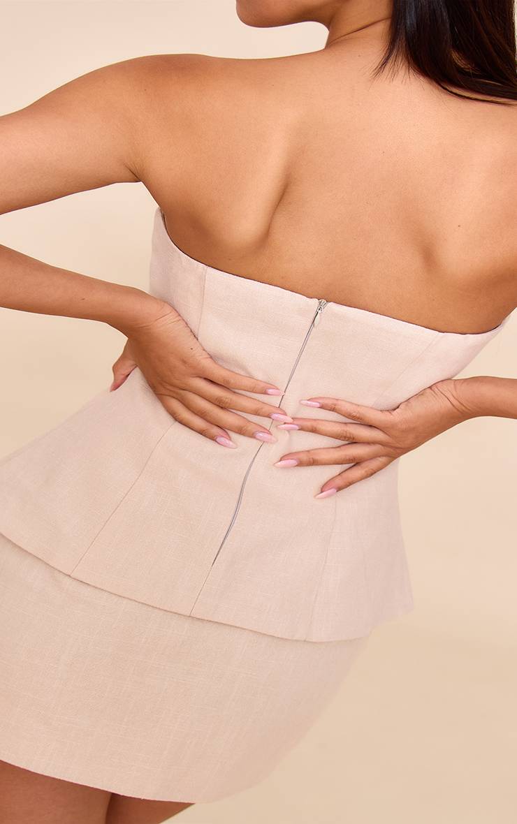 Naturel Haut Bandeau Long En Lin Premium Ensemble Coordonné