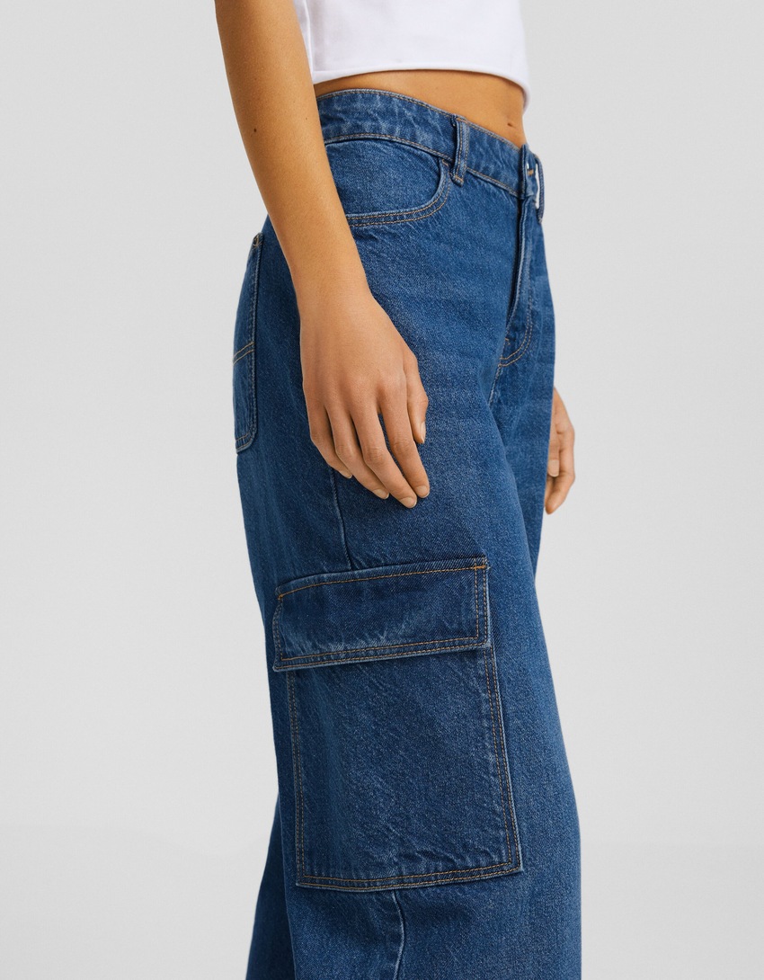 calça cargo reta