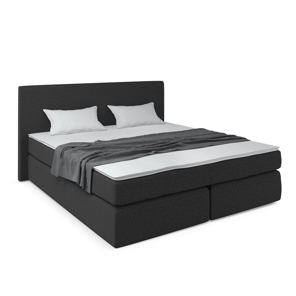 VitaliSpa Boxspringbett Doppelbett Polsterbett 140x200 Komfortschaum Topper