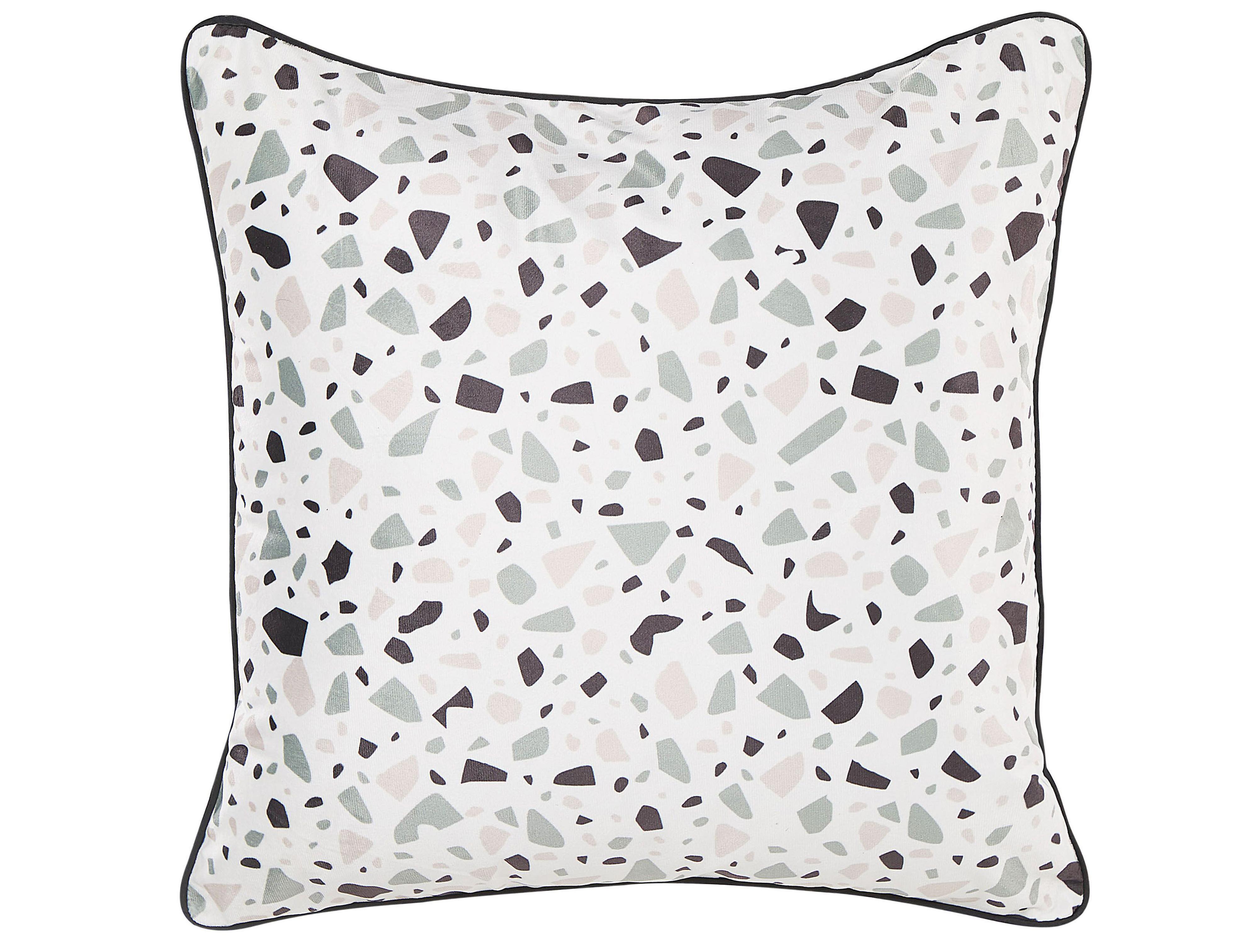 Set van 2 sierkussens LAVENDER Fluweel 45 x 45 cm Wit terrazzo patroon