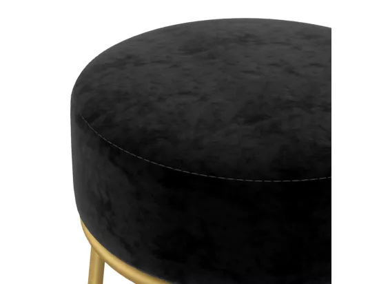 Tabouret rond Noir Velours