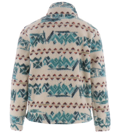 Billabong Fleecetr?je - Boundary Mock Neck - Hvid/ Grøn/R?d