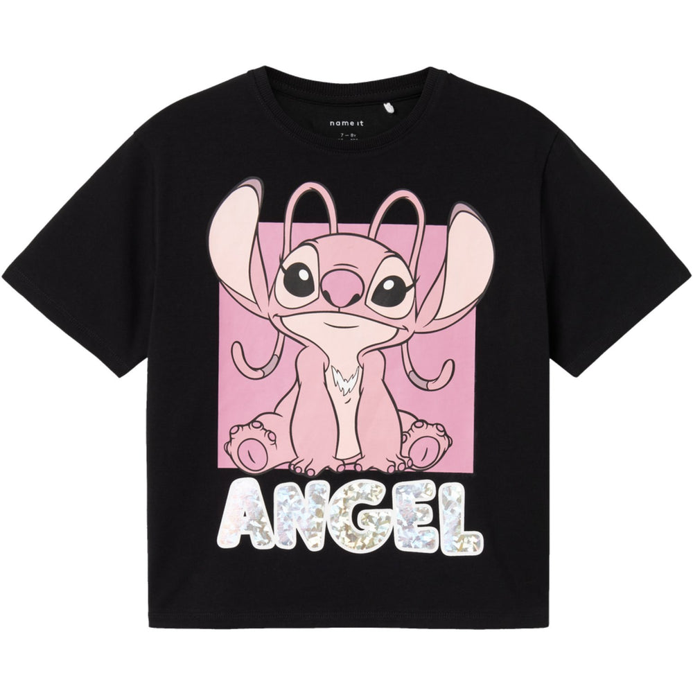 Køb Name It Black Angel Nyri Lilo & Stitch Regular T-Shirt