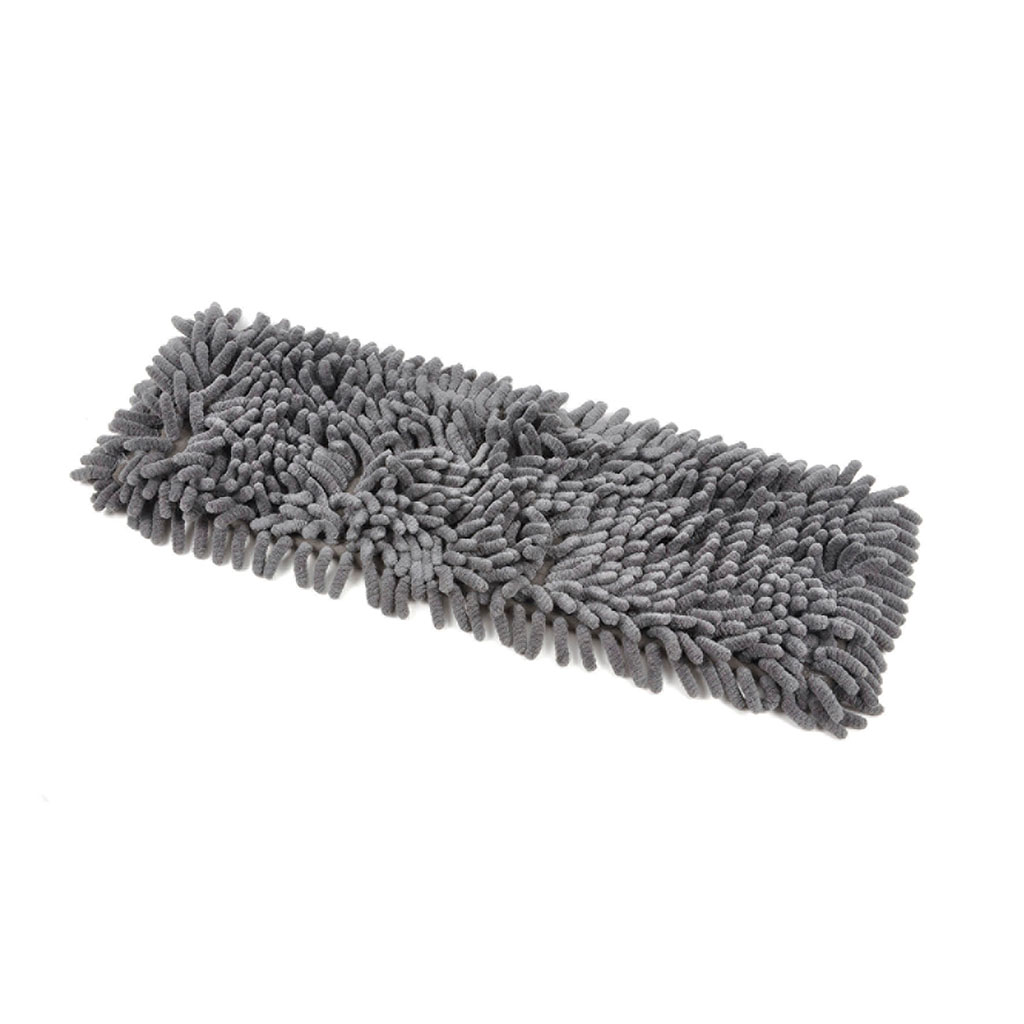Frange de rechange chenille anthracite pour balai plat 12x42cm