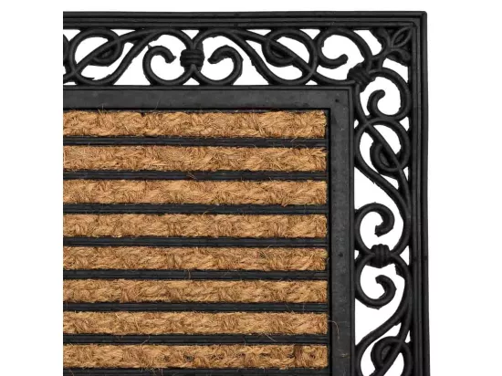 Tapis en caoutchouc et coco natural marron 75x45x1
