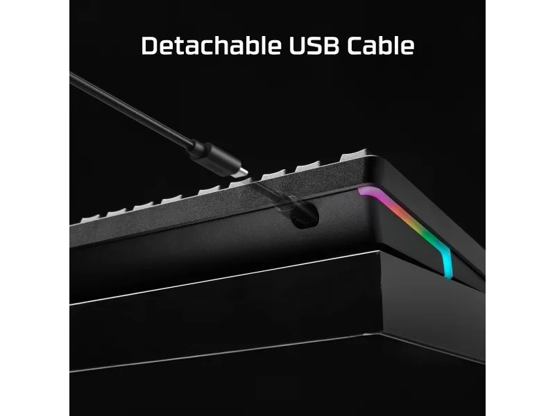 HyperX Alloy Rise - Tastatur - 100% fuld størrelse - bagbelyst - USB-C - QWERTY - Pan Nordic - tastaturkontakt: HyperX Linear - sortering