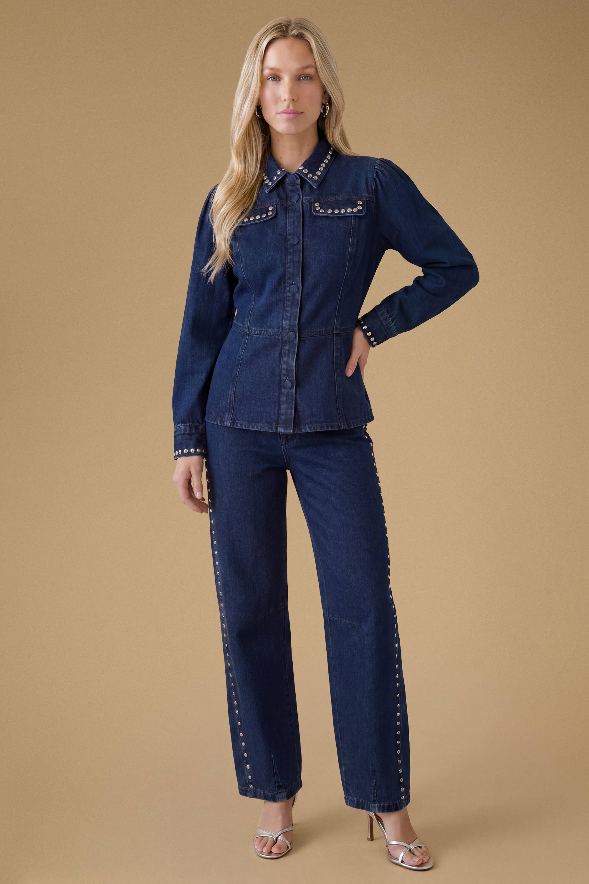 Oasis Jean Jambe Tonneau Premium Avec Détails Cloutés