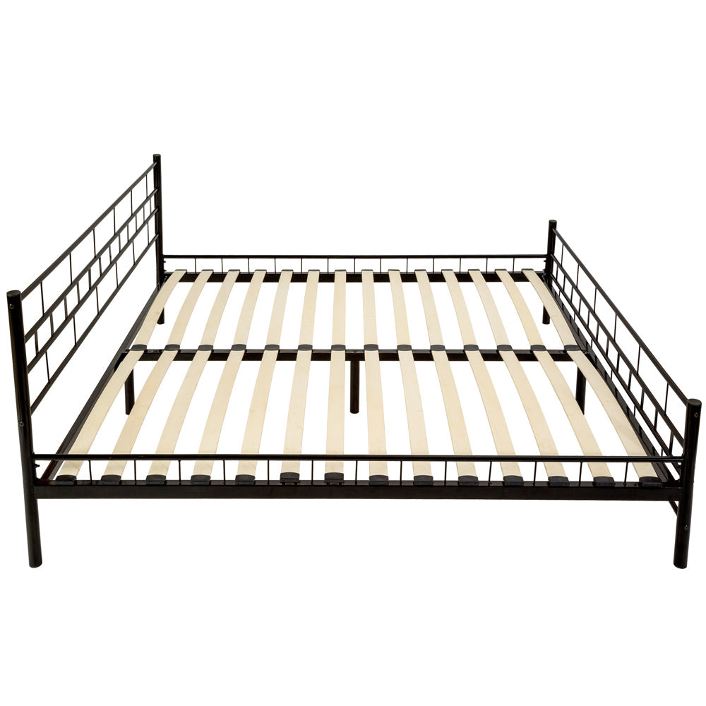 tectakeÂ® Metalen bed met lattenbodem in modern ontwerp - Zwart