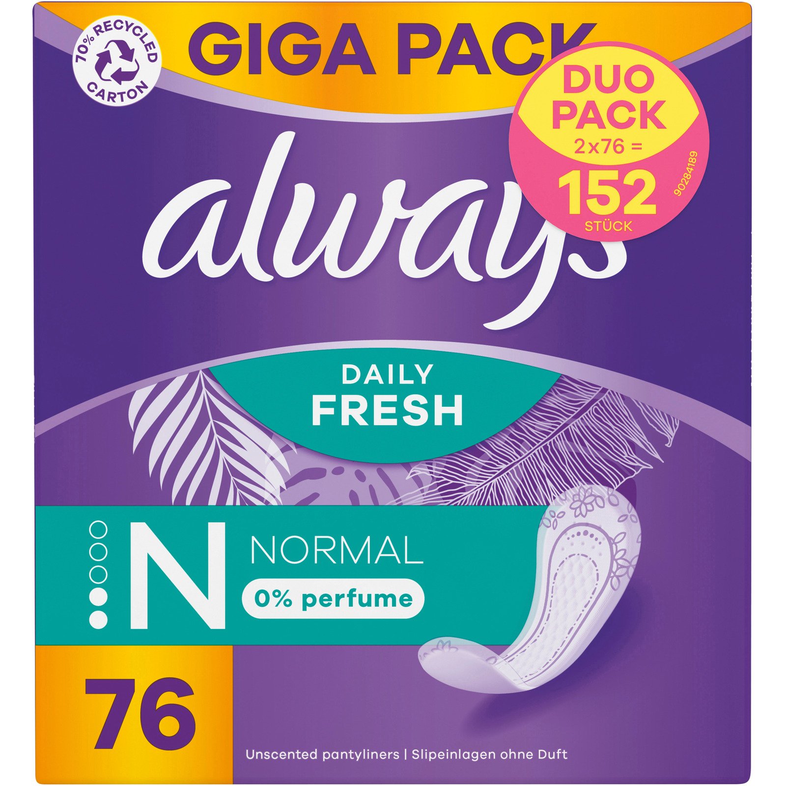Always Slip Protect Normal Fresh 2 x 76 Einlagen