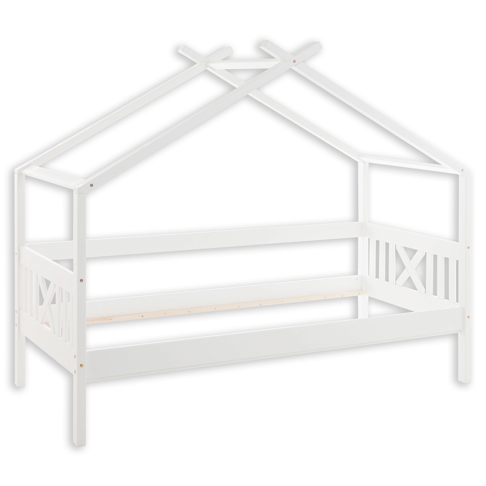 Himmelbett - weiß - Kiefer massiv - 170 cm hoch