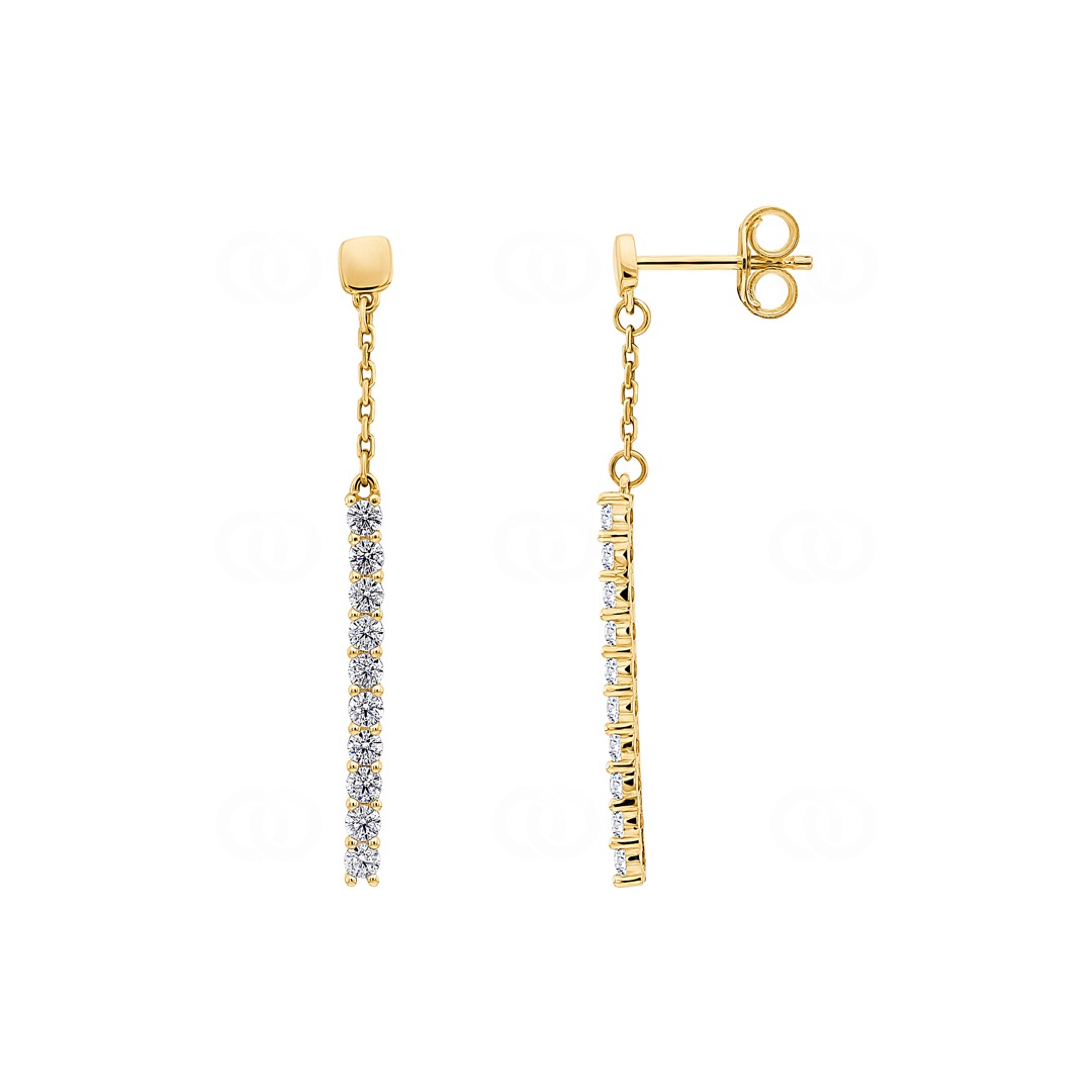 Ohrhänger 750/18 K Gelbgold mit Zirkonia