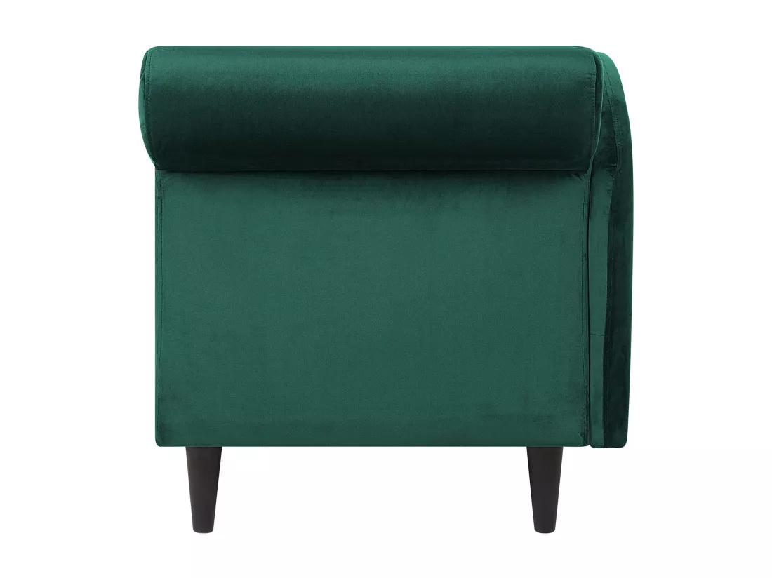 Chaise longue côté droit en velours vert foncé LUIRO