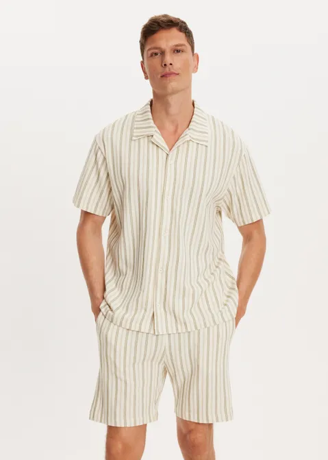 Gestreept overhemd off-white (WIT.O)