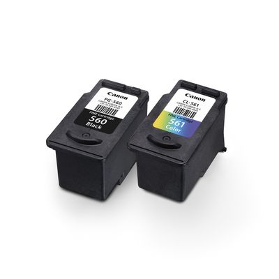 Canon PG-560/CL-561 - Pack de 2 - noir, couleur (cyan, magenta, jaune) - cartouche d'encre originale + papier