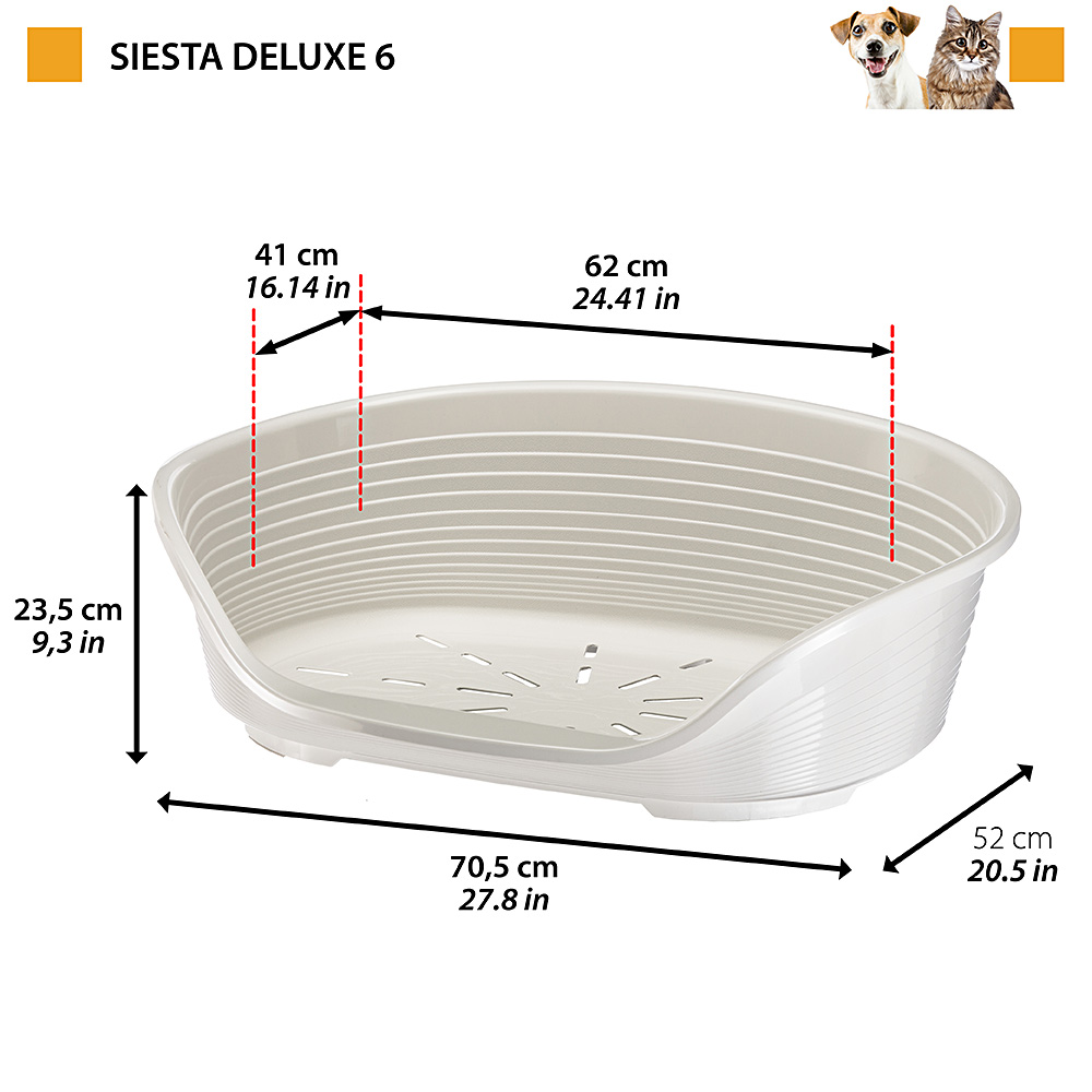 Ferplast - panier chien panier chat - lit pour chien en plastique medium - 100% plastique recyclé - lit pou chat lavable -