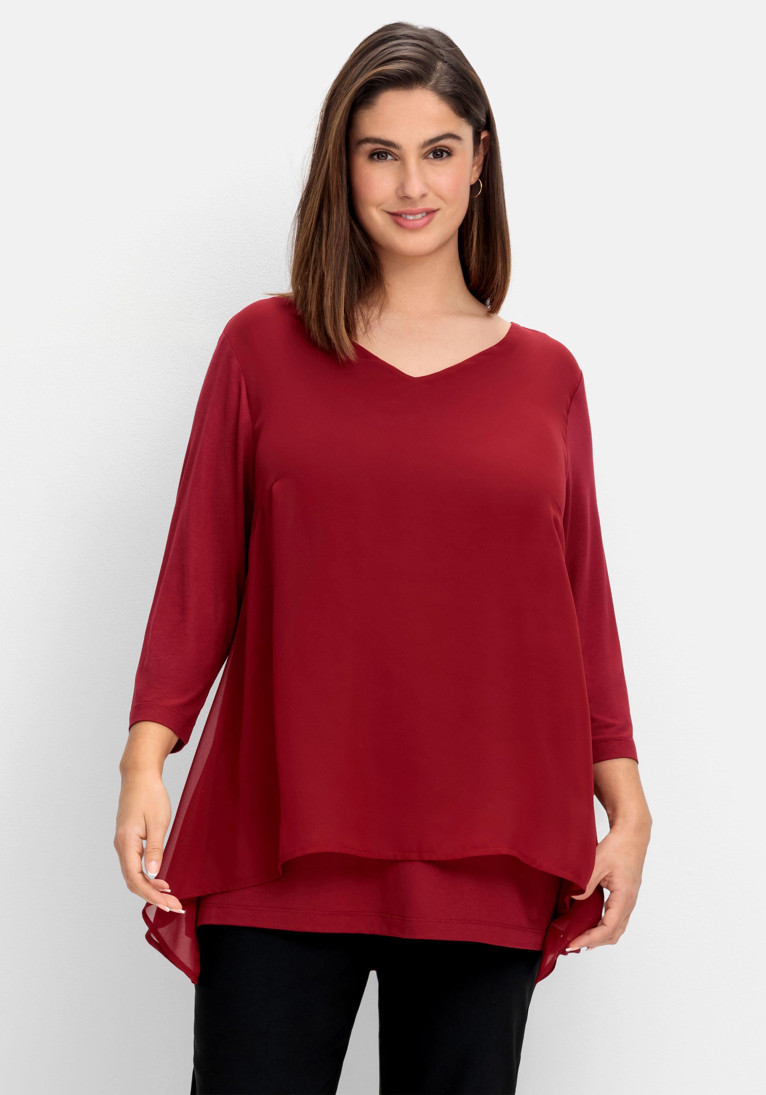 Blusenshirt mit Chiffon, doppellagig