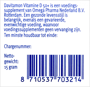 Davitamon Vitamine D 50  Tabletten 2x250TB